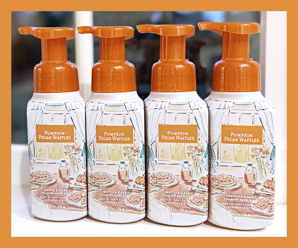 Bath & Body Works Pumpkin Pecan Waffles Gentle Clean Foaming Hand Soap x4